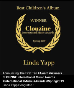 Best Children's Album Winner - Clouzine International Music Awards Spring 2019 - Linda Yapp
